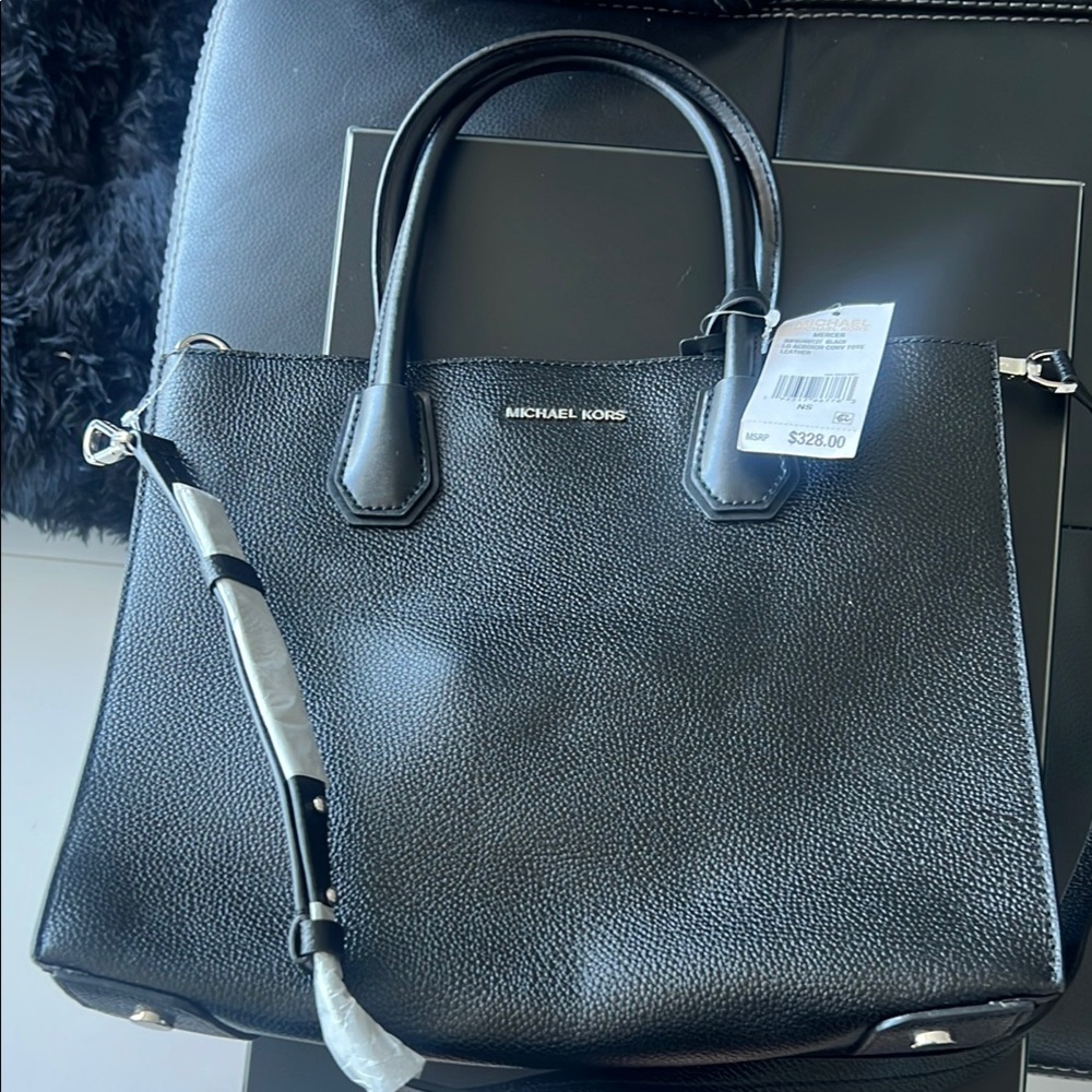 Michael Kors Black Satchel with Structured Design